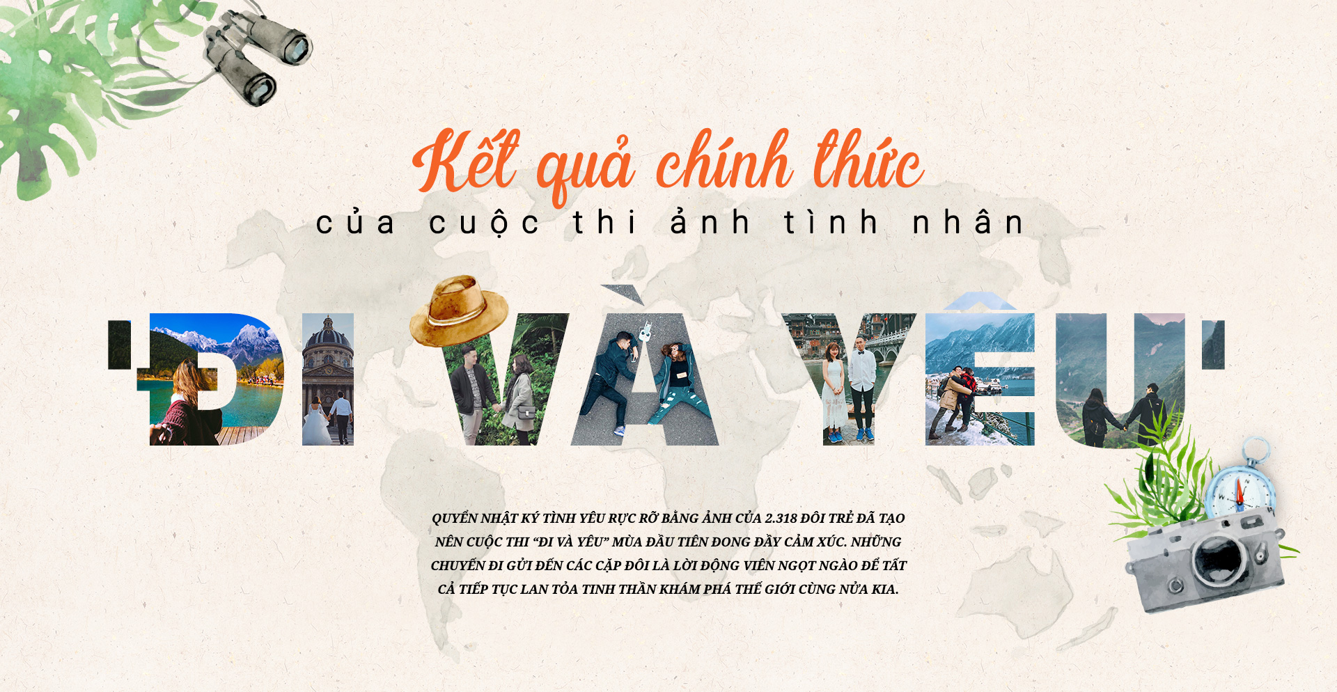 Kết quả chính thức của cuộc thi ảnh tình nhân 'Đi và Yêu'